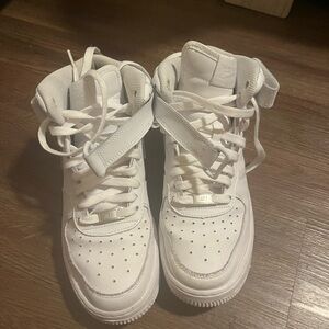 White hightop air force 1s